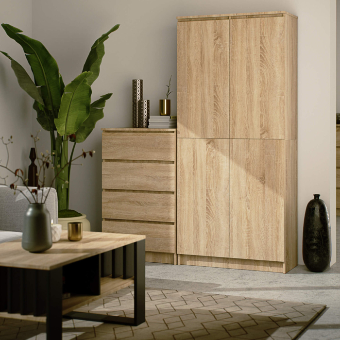 Dulap cu 8 etajere, PAL laminat 16 mm, 80x35x180 cm, stejar sonoma [6]