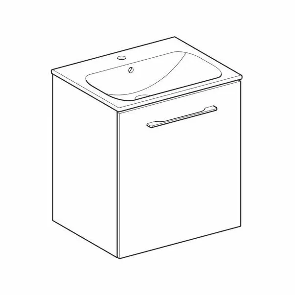 Dulap cu lavoar Geberit Selnova Square, suspendat, 60 x 50 x 65 cm, sertare, maro, 501.254.00.1 [5]