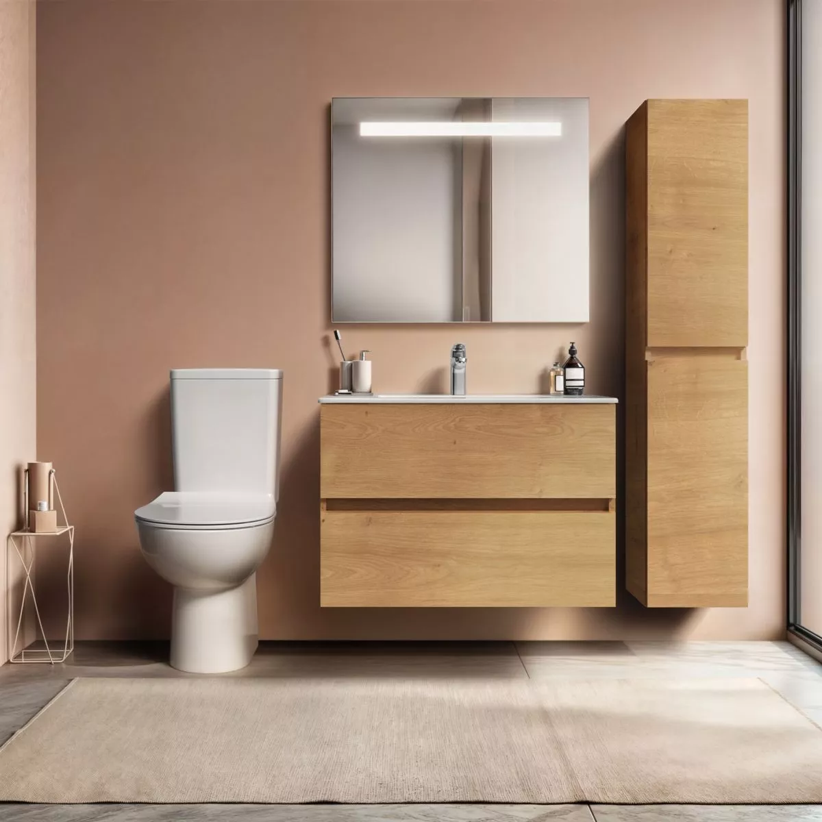 Dulap cu lavoar Ideal Standard Eurovit, suspendat 70 x 45 x 55 cm, sertar, mat, maro, R0573Y8 [4]