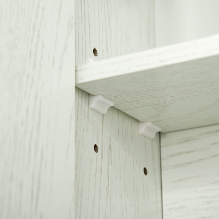  Dulap cu oglinda cu raft reglabil, MDF Sticla 90x15x75cm, Alb [9]