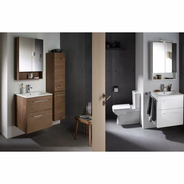 Dulap cu oglinda suspendat Geberit Selnova Square lava gri inchis 2 usi 79 cm [4]