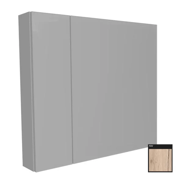 Dulap cu oglinda suspendat KolpaSan Naomi finisaj lemn 2 usi 80 cm [2]