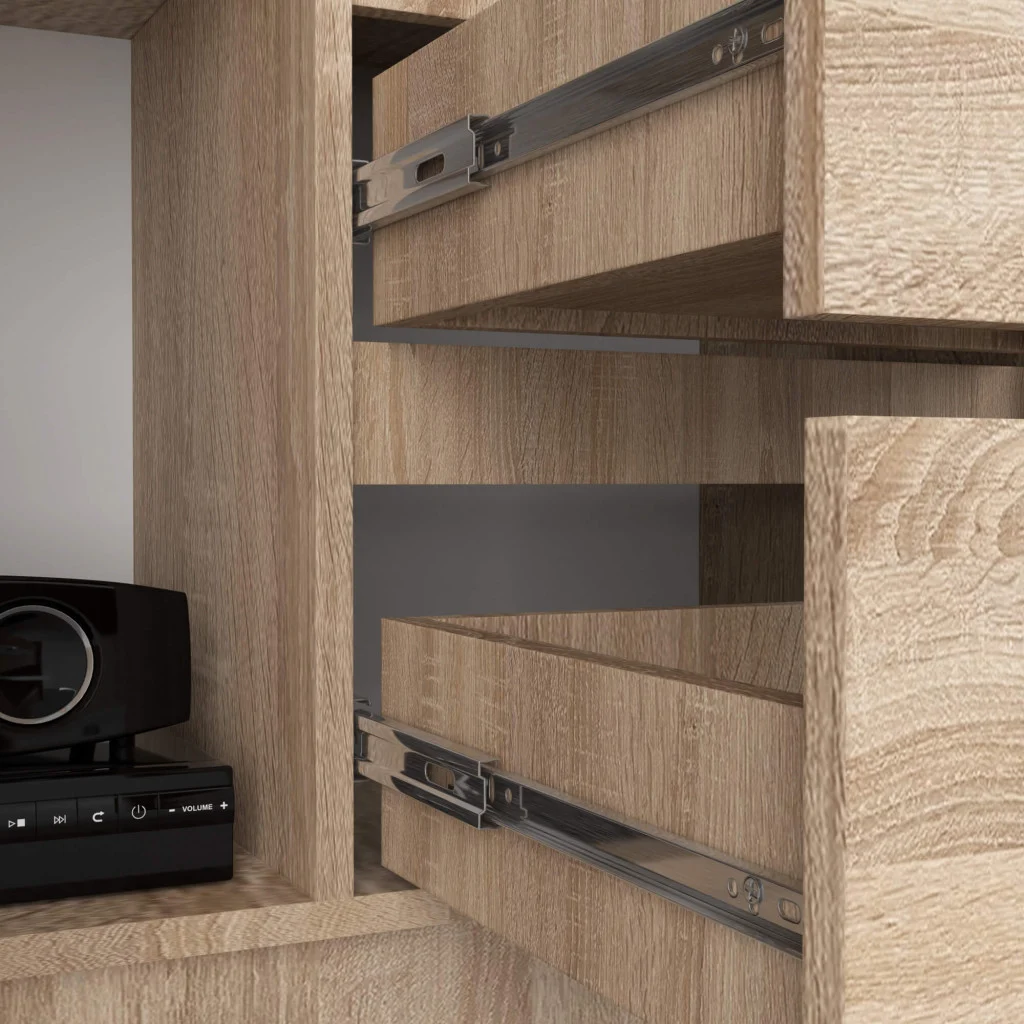 Dulap cu usa, 2 sertare si 7 rafturi, PAL laminat 16 mm, 80x35x180 cm, sonoma [5]