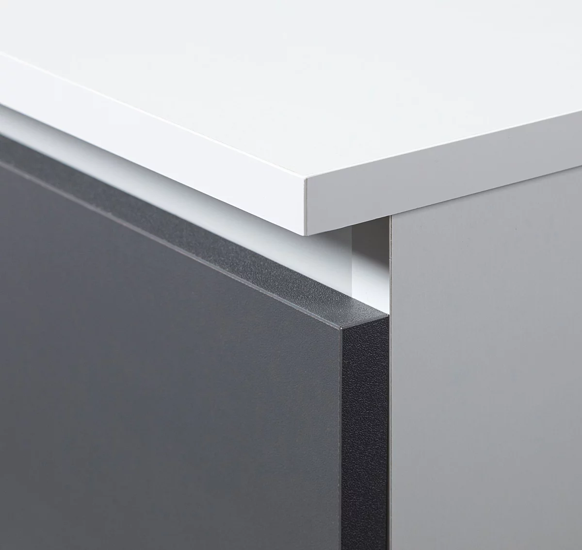 Dulap cu usa si 8 etajere, PAL laminat 16 mm, 80x35x180 cm, alb si gri [2]