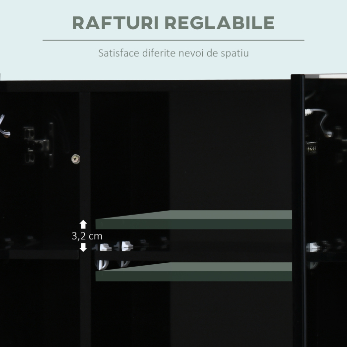 Dulap de Baie LED cu Oglinda , Dulap Suspendat cu 3 Usi, Rafturi Reglabile, Functie Memorie & incarcare USB [6]