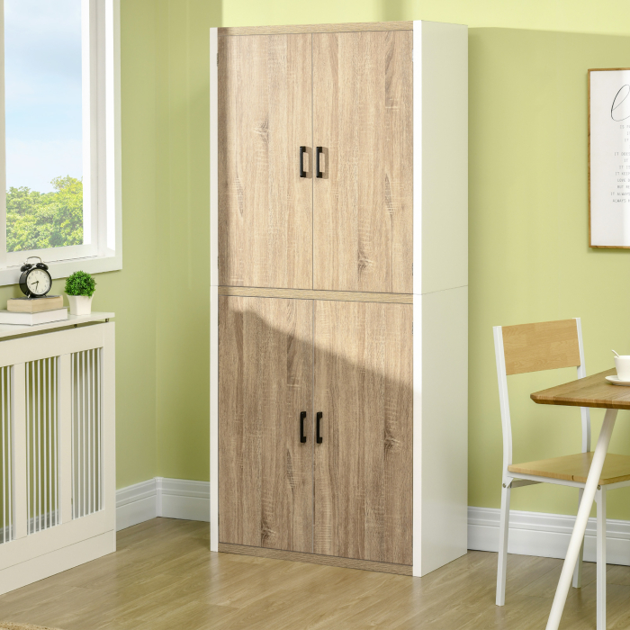 Dulap de Depozitare 4 Usi si 4 Rafturi Reglabile 80x40x182 cm⁠ - Crem/Alb [2]