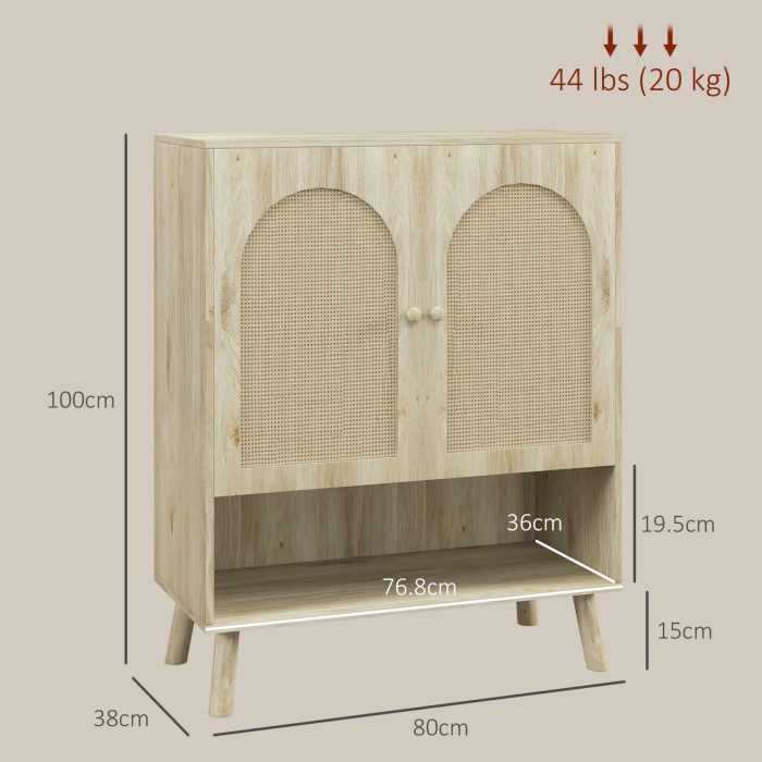  Dulap de depozitare Boho cu usi decorative din ratan [3]
