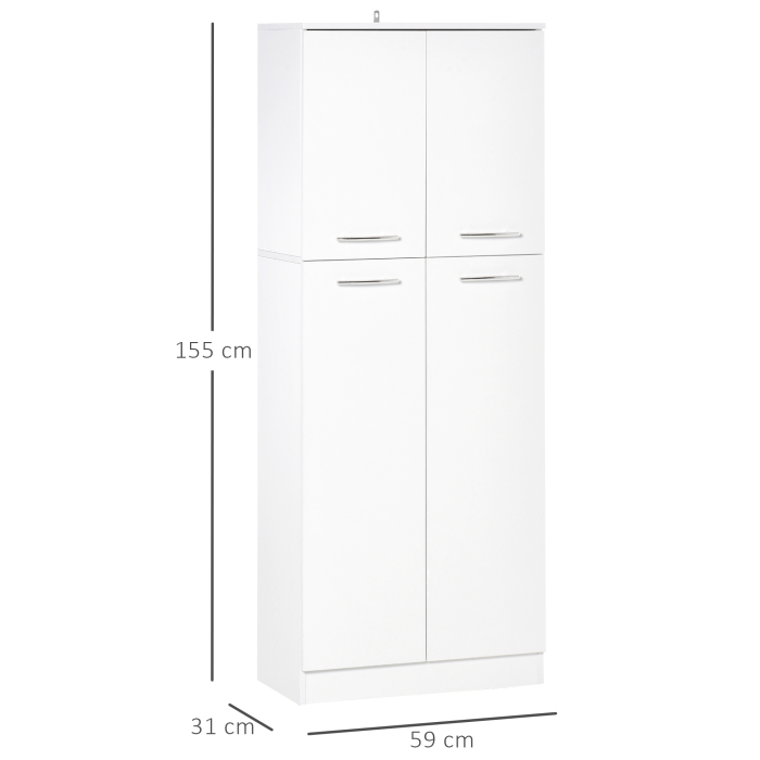  Dulap de depozitare, cu 2 compartimente si rafturi reglabile pentru dormitor living birou, 59×31×155 cm [3]