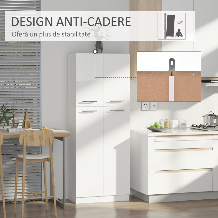  Dulap de depozitare, cu 2 compartimente si rafturi reglabile pentru dormitor living birou, 59×31×155 cm [4]