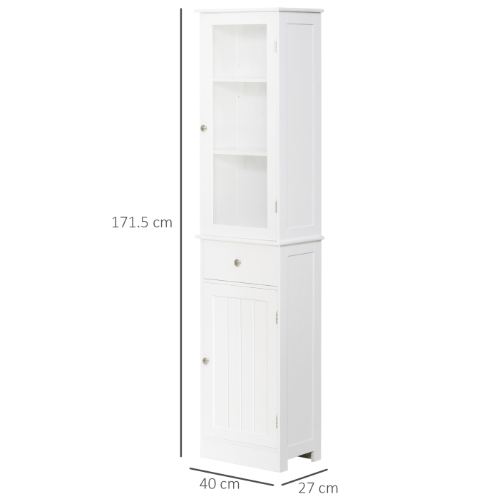 Dulap de depozitare multifunctional  cu usi si rafturi - Alb, pentru baie, bucatarie, living sau birou [3]