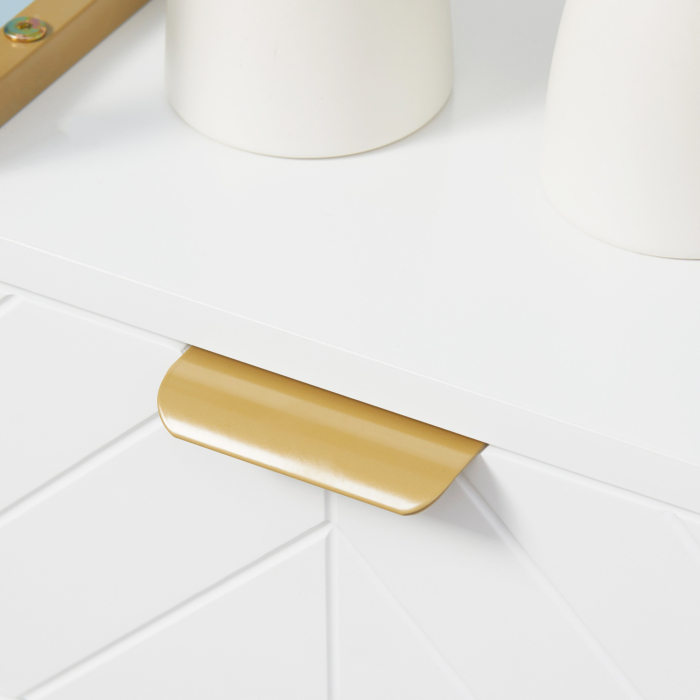  Dulap de Depozitare pentru Baie, Organizator de Baie pe Podea, Dulap de Lenjerie cu raft Deschis, Sertar si Dulap, Alb [9]