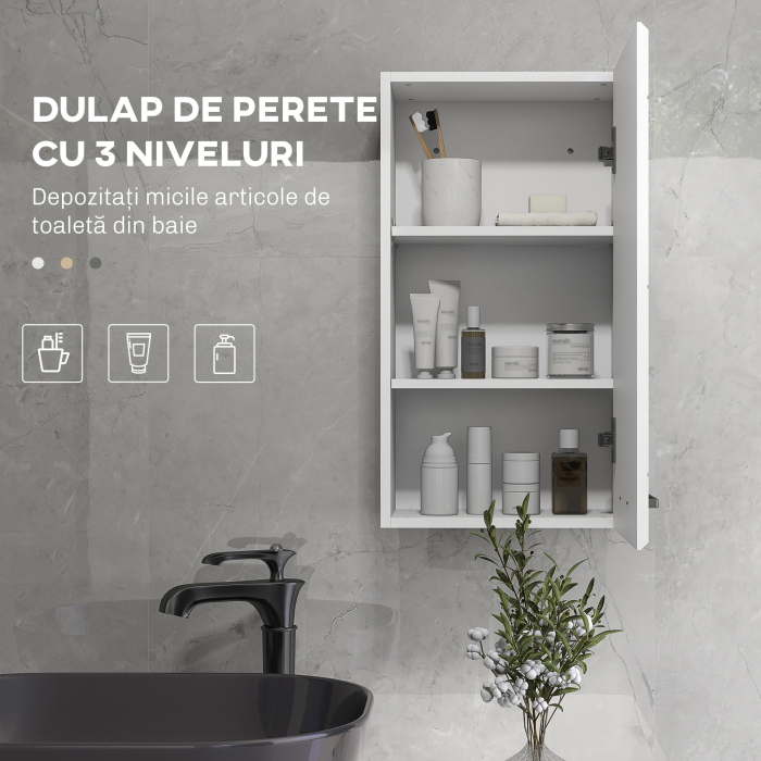  Dulap de Perete pentru Baie Dulap de Depozitare pentru Deasupra Toaletei Usa Rafturi de Depozitare pentru Hol Camera de Zi Alb depozitare laterala toaleta acasa birou hol prosop manere dus colt baza  [4]
