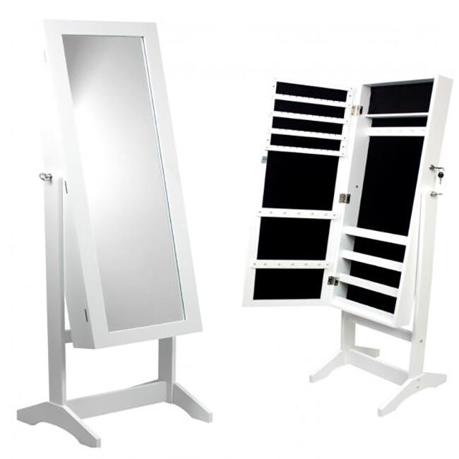 Dulap de toaleta cu oglinda si spatiu de depozitare bijuterii, 35x120cm, alb [6]