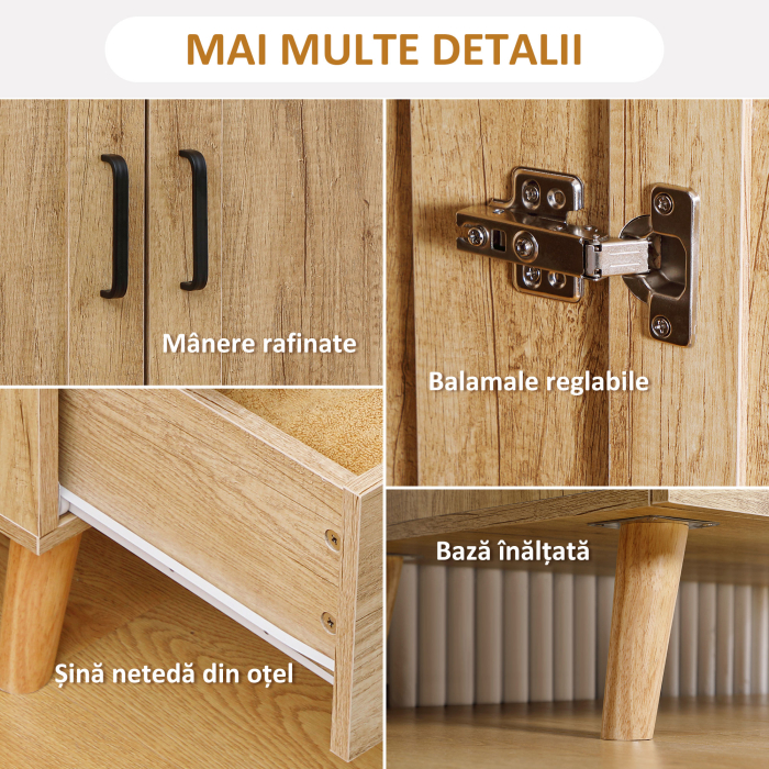  Dulap Dormitor 2 Usi cu 2 Sertare si Bara pentru Umerase 80x54x180 cm Lemn [5]