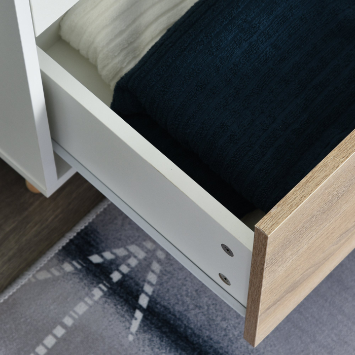  Dulap Elegant 2 Sertare & Raft pentru Haine - Alb [8]