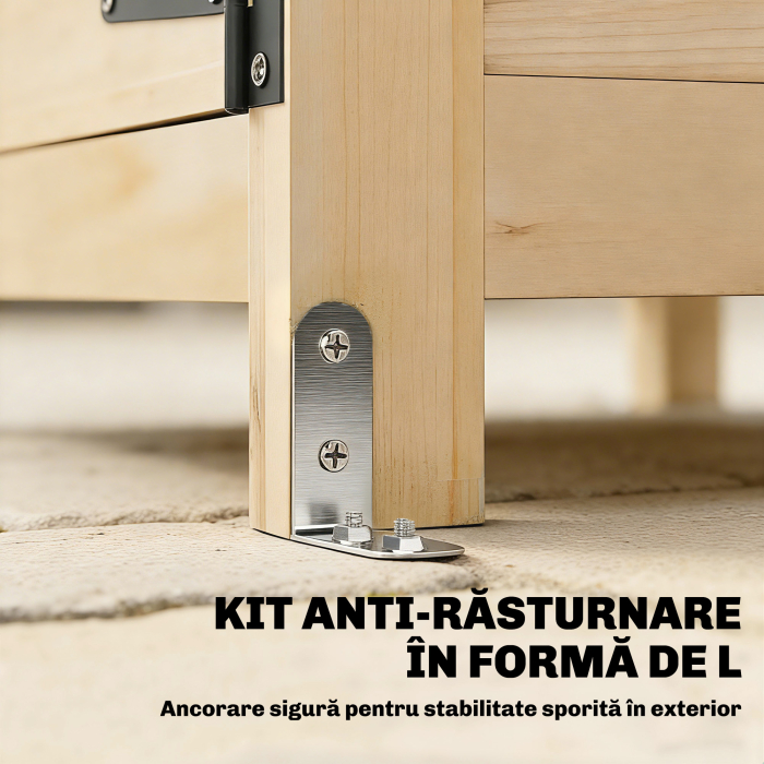  Dulap Exterior: Casuta de Gradina cu Usa Ventilata si Kit Anti-Rasturnare. [4]