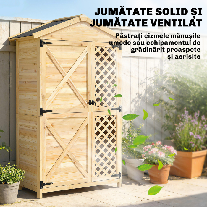  Dulap Exterior: Casuta de Gradina cu Usa Ventilata si Kit Anti-Rasturnare. [7]