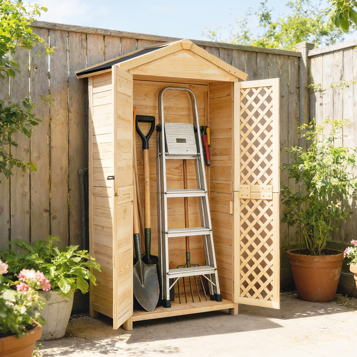  Dulap Exterior: Casuta de Gradina cu Usa Ventilata si Kit Anti-Rasturnare. [9]