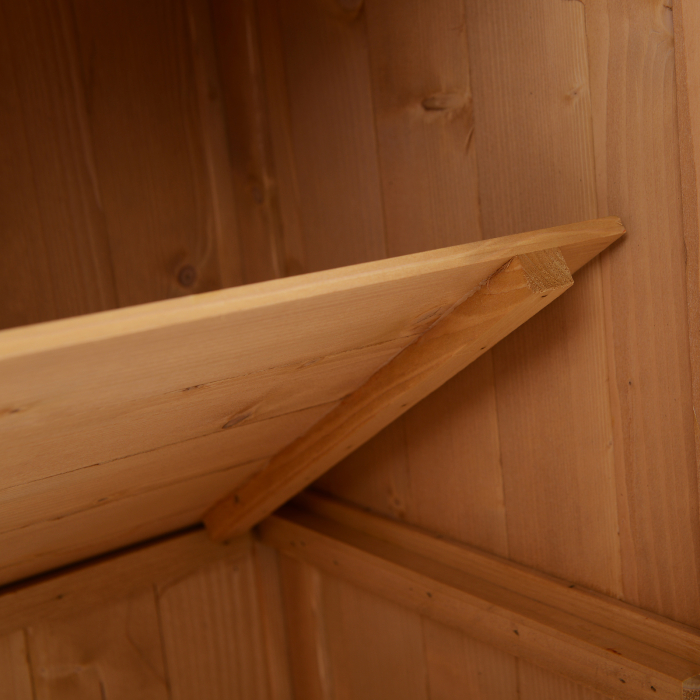  Dulap Exterior Lemn 74×43×88 cm - 2 Rafturi pentru Scule Gradina [9]