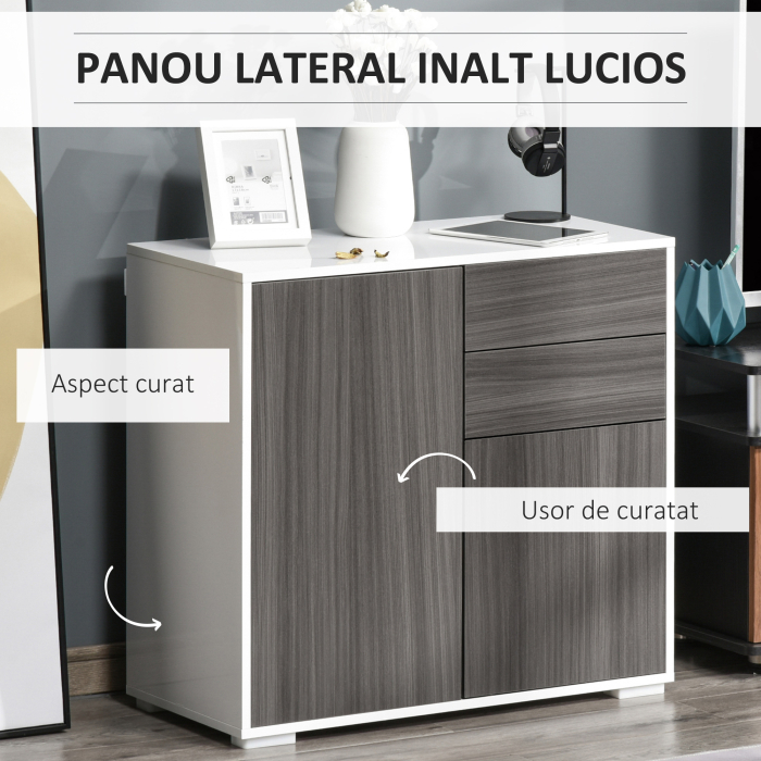 Dulap Gri Multiuz - Sertare & Compartimente cu Apasare [5]