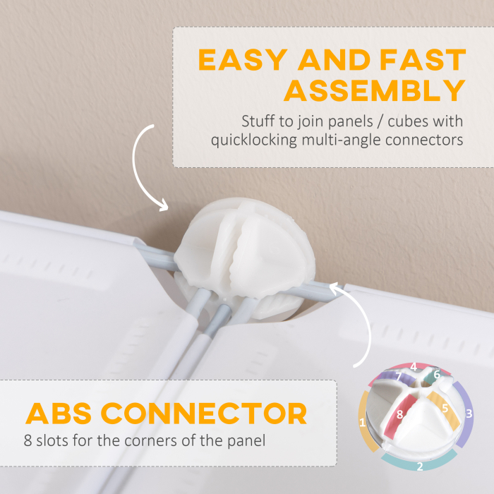  Dulap Haine Dulap Pantofi Modular din Plastic 6 Cuburi Alb, 75x37x73cm [4]