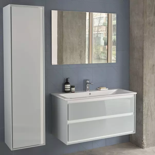 Dulap inalt suspendat gri deschis mat Ideal Standard Connect Air 160x40 cm [2]