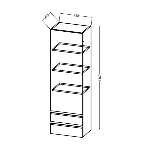 Dulap inalt suspendat KolpaSan Alexis verde 1 usa si 2 sertare 45 cm [3]