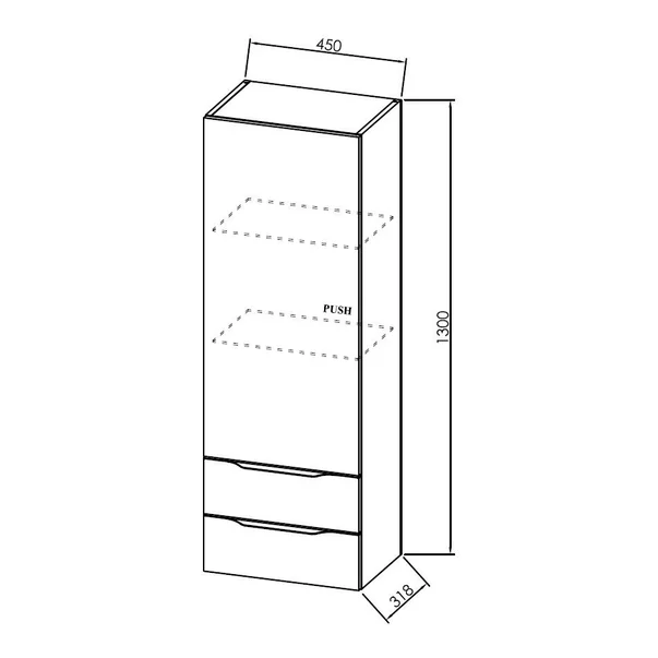 Dulap inalt suspendat KolpaSan Malaya gri inchis 45 cm [3]