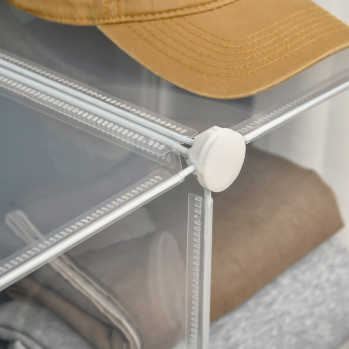  Dulap interior modular pentru pantofi, 6 cuburi din plastic PP, 94,5x32x162cm, transparent [9]