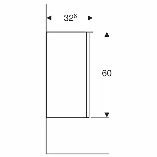 Dulap mediu suspendat Geberit Smyle Square alb 1 usa opritor dreapta 36 cm [3]