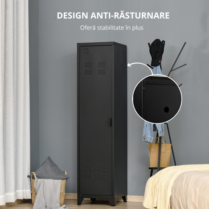  Dulap Metalic - Stil Industrial cu 1 Usa, Design Vintage [7]