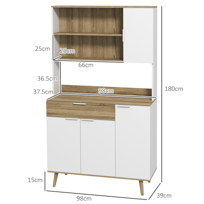  Dulap Modern 180 cm - Cu Usi, Sertare si Rafturi de Depozitare [3]