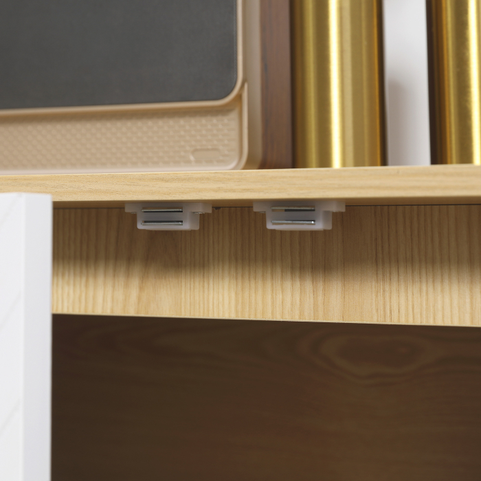  Dulap Modern Depozitare - Rafturi Reglabile, Alb & Lemn Natural [8]