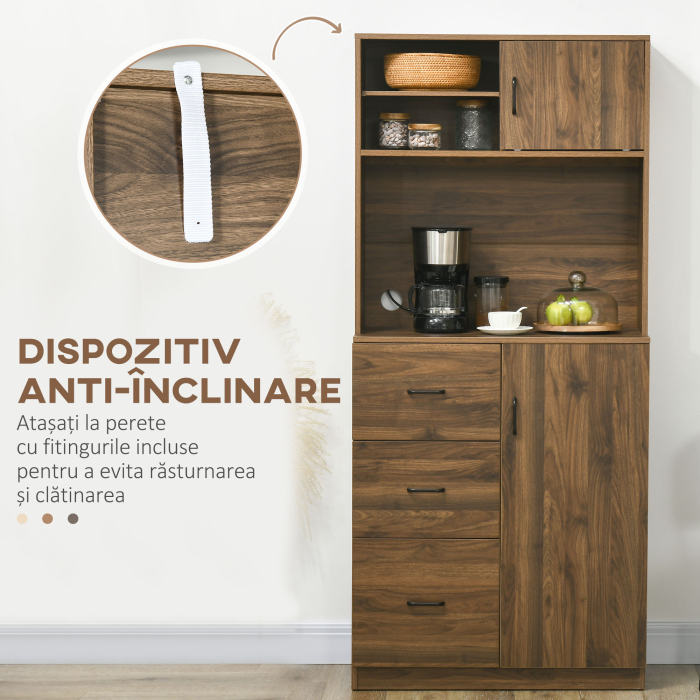  Dulap Modern - Lemn cu 3 Sertare & Dulapioare [7]