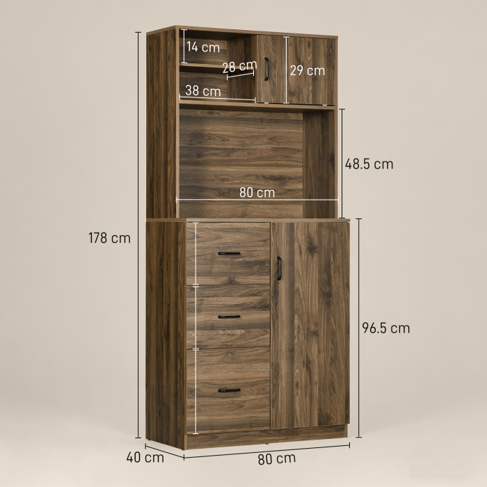  Dulap Modern - Lemn cu 3 Sertare & Dulapioare [3]