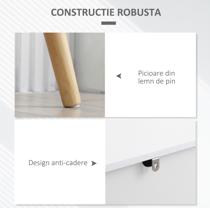  Dulap modern pentru depozitare, dulap decorativ cu sertar, 2 usi pentru dormitor, living, hol, gri deschis [6]