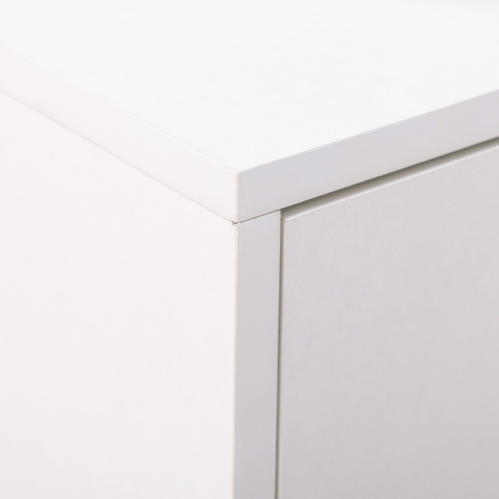  Dulap modern pentru pantofi, 12 perechi de pantofi cu 2 usi si sertar, din PAL, MDF si metal, 75x26x110 cm, alb [8]