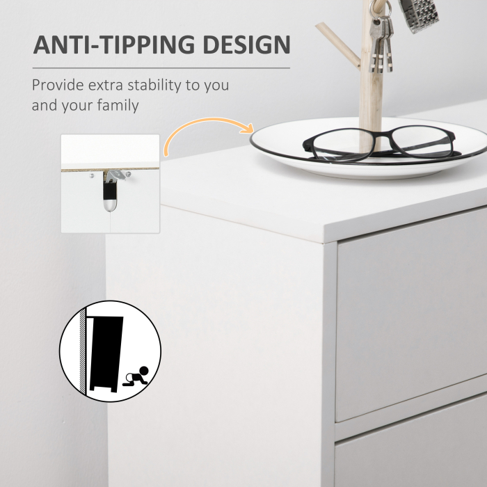  Dulap modern pentru pantofi, 12 perechi de pantofi cu 2 usi si sertar, din PAL, MDF si metal, 75x26x110 cm, alb [6]