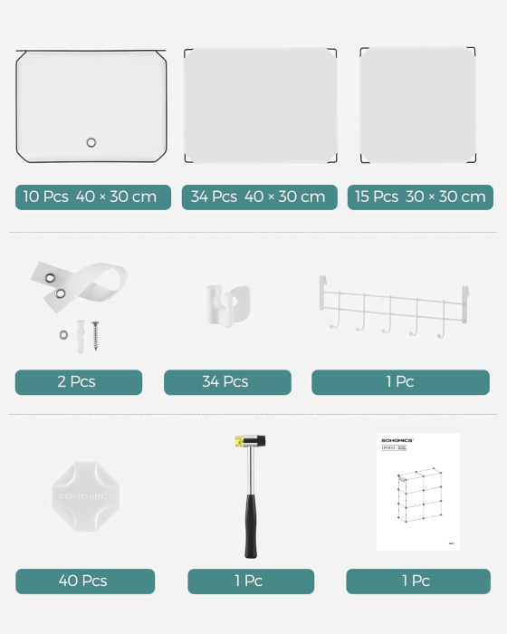Dulap modular pantofi cu 10 compartimente, cu usi transparente, 83x32x156 cm, alb [2]