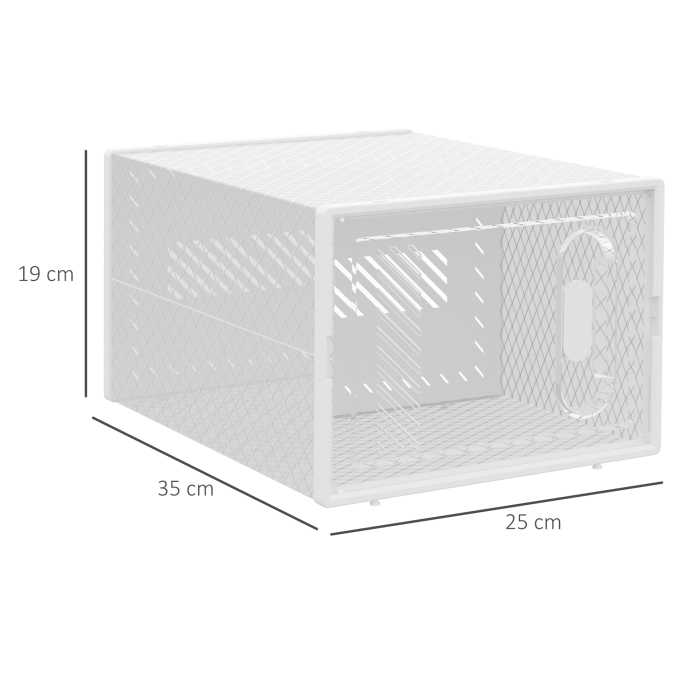  Dulap Modular pentru Pantofi cu 8 Cuburi de Depozitare si Usa Magnetica, din PP, 25x35x19 cm, Alb si Transparent [3]