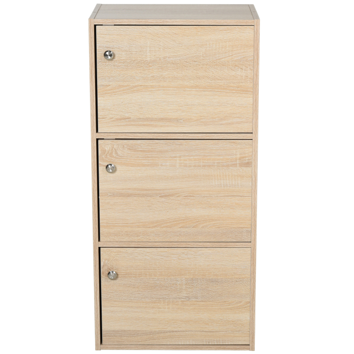  Dulap Multifunctional Lemn Natural - 3 Rafturi & Usi pentru Casa sau Birou [4]