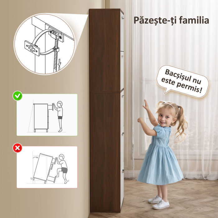  Dulap Pantofi 60×28×189 cm - 5 Sertare & Spatiu pentru 30 Perechi [7]