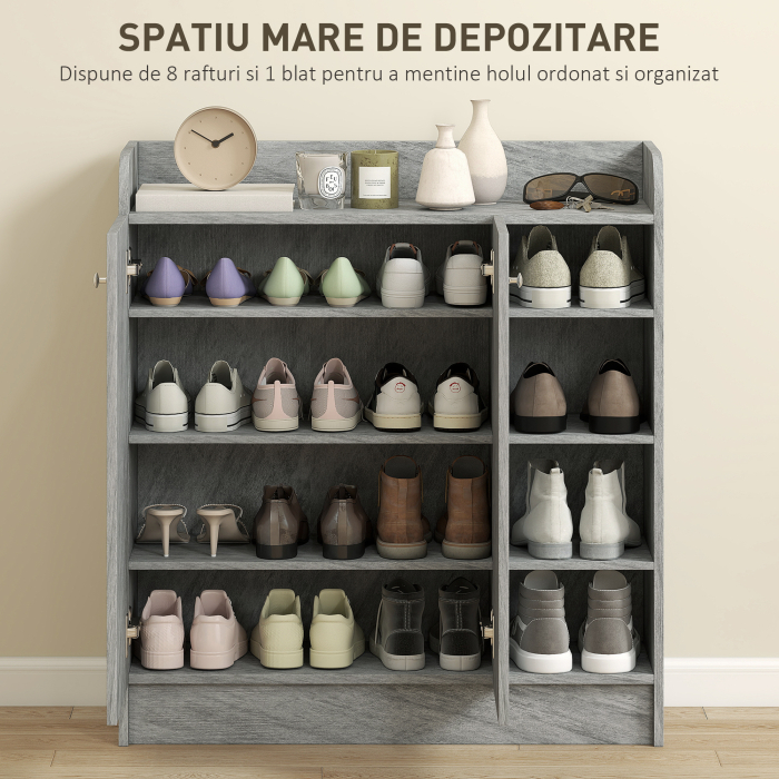  Dulap Pantofi 83×30×90 cm - Lemn, 12 Perechi, Culoare Cafenie [4]