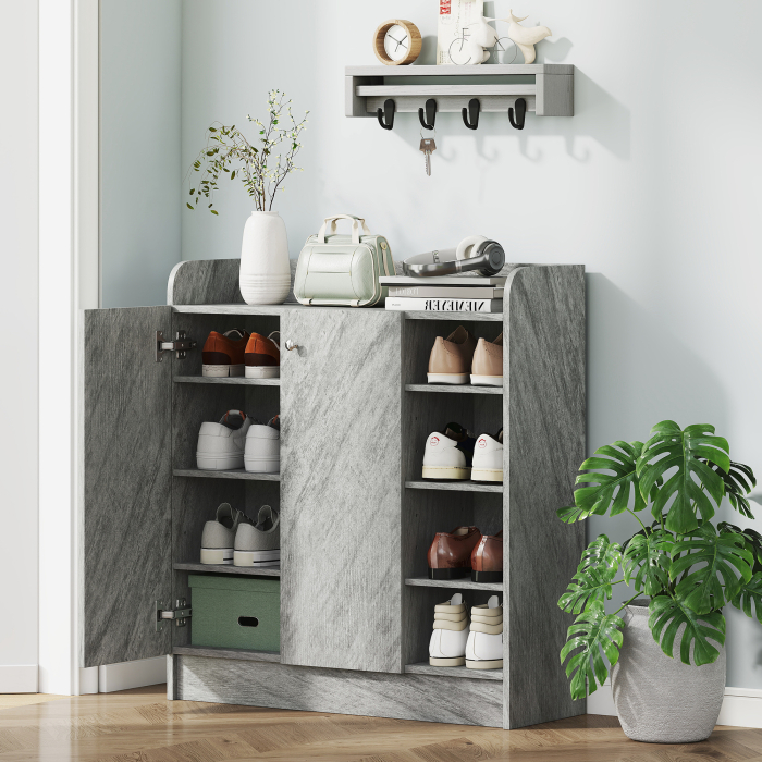  Dulap Pantofi 83×30×90 cm - Lemn, 12 Perechi, Culoare Cafenie [2]