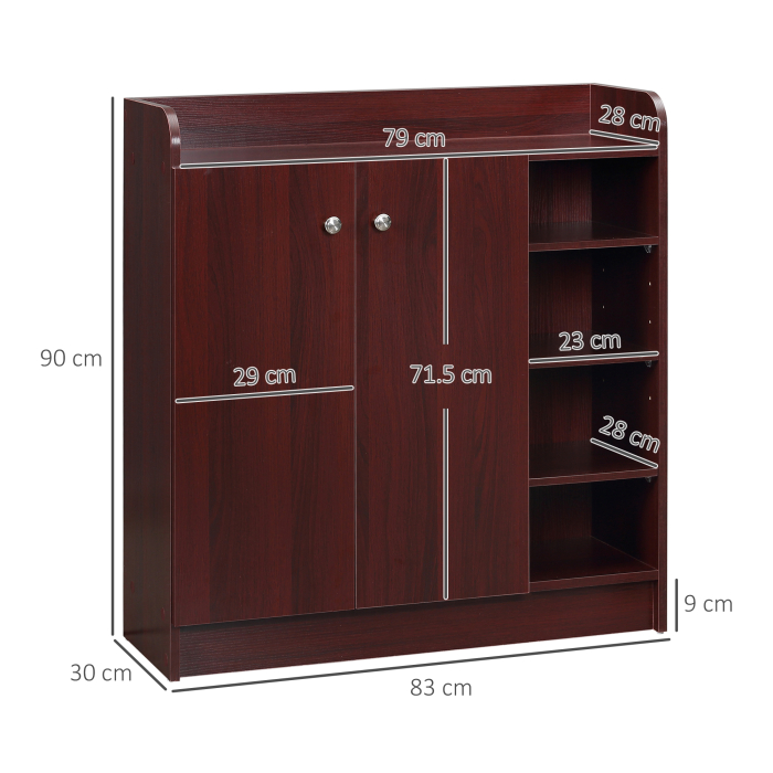  Dulap Pantofi 83×30×90 cm - Lemn, 12 Perechi, Culoare Cafenie [3]