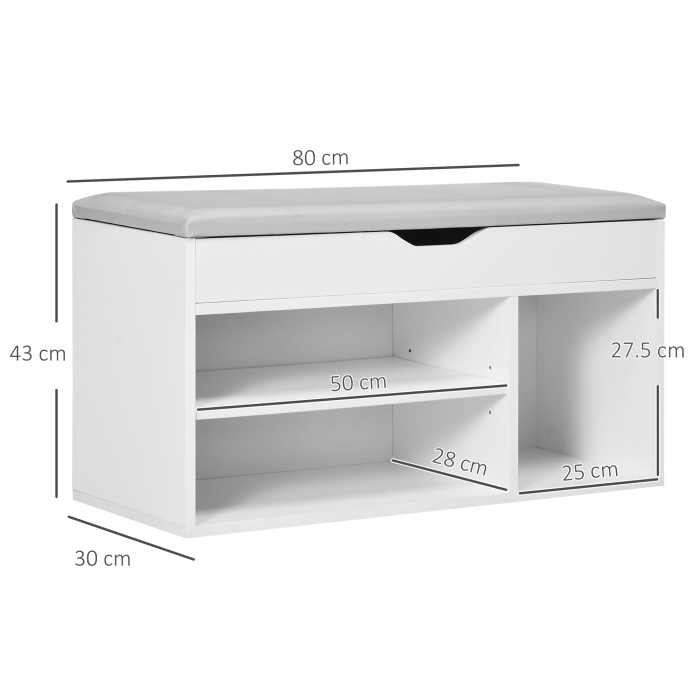  Dulap Pantofi Space Saver - Cu Banca & Compartimente Deschise [3]