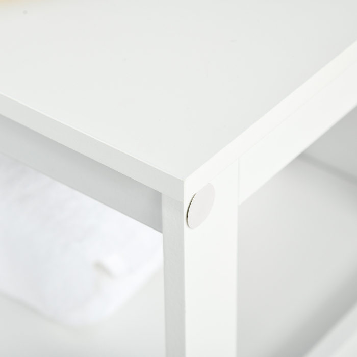  Dulap pentru Baie Impermeabil cu 2 Rafturi si Dulapior MDF Alb [9]