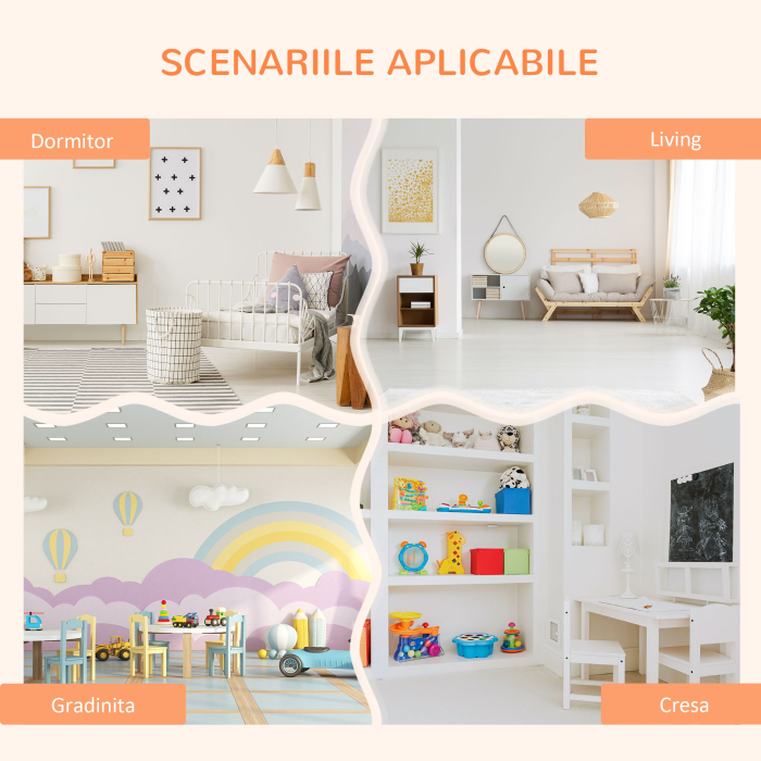  Dulap pentru Camera copiilor cu Mobila pentru Jucarii cu Cuier pentru Haine din PE Portocaliu [7]