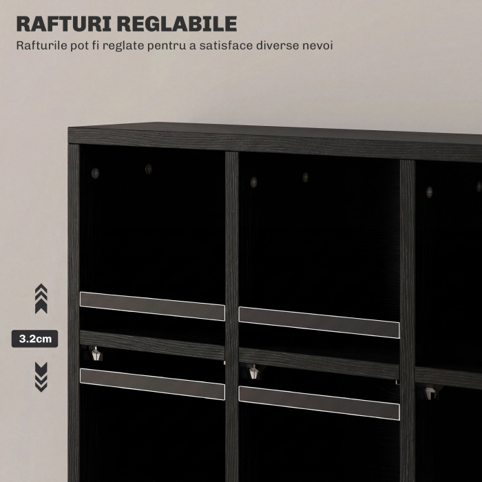  Dulap pentru CD-uri pentru 456 CD-uri sau 336 DVD-uri, 24 Compartimente, 89x20x130.5 cm Negru [5]