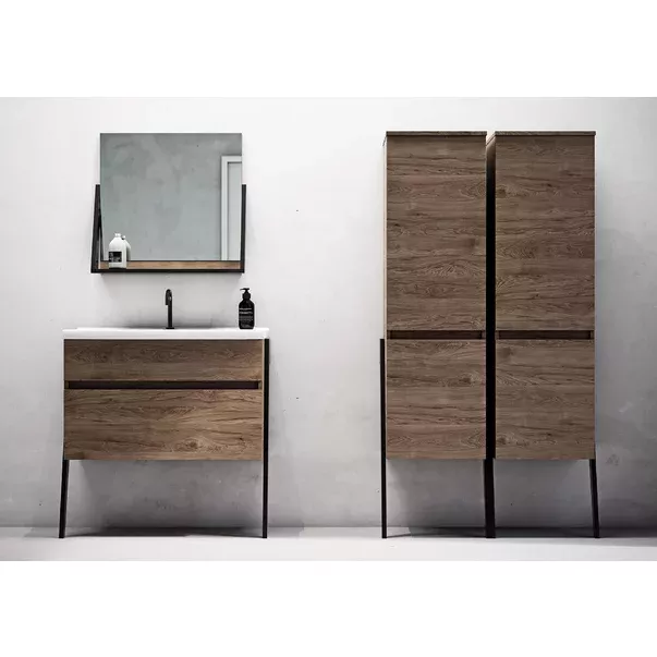 Dulap pentru lavoar Defra Arty, pe podea, 80 x 40 x 83 cm, setar, mat, maro, 215-D-08006 [4]